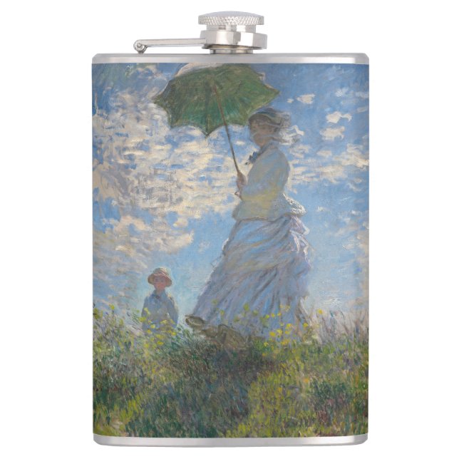 Petaca Mujer con un Parasol Claude Monet Arte Fino (Anverso)