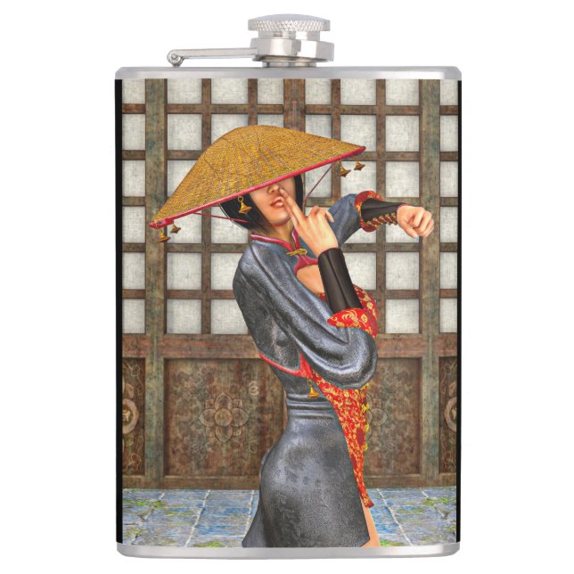 Petaca Mujer de batalla asiática (Anverso)