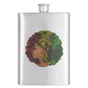 Petaca Mujer negra rasta afro rojo amarillo verde