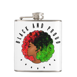 Petaca Mujer niña negra panafricana orgullo afro verde ro