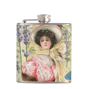Petaca Mujer Victoriana Floral Rosa Regencia