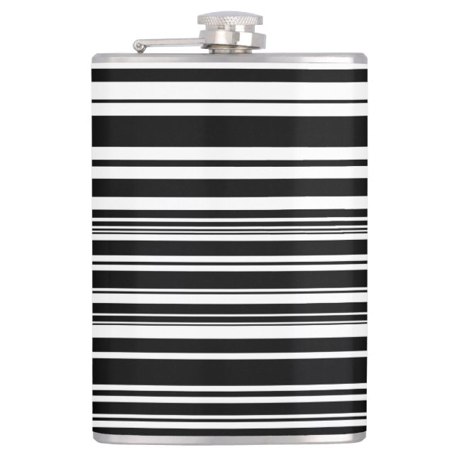 Petaca Multitudes de rayas negras y blancas desiguales (Anverso)