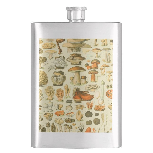 Petaca Mushroom Vintage Toadstool Ilustracion antiguo (Anverso)