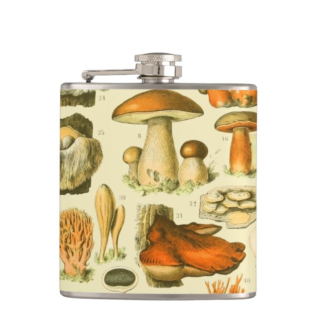 Petaca Mushroom Vintage Toadstool Ilustracion antiguo (Anverso)