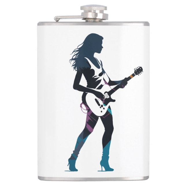 Petaca Música Guitarra Jugador Concierto Divertido Estilo (Anverso)