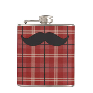 Petaca Mustache negro y rojo