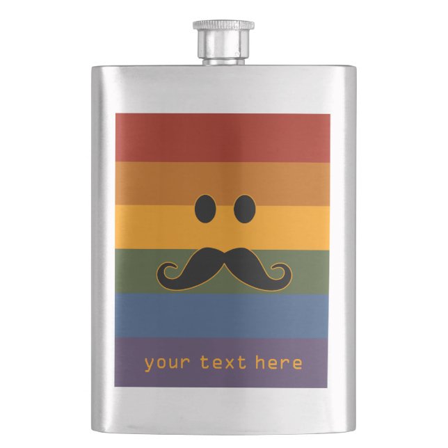 Petaca Mustache personalizado Orgullo (Anverso)
