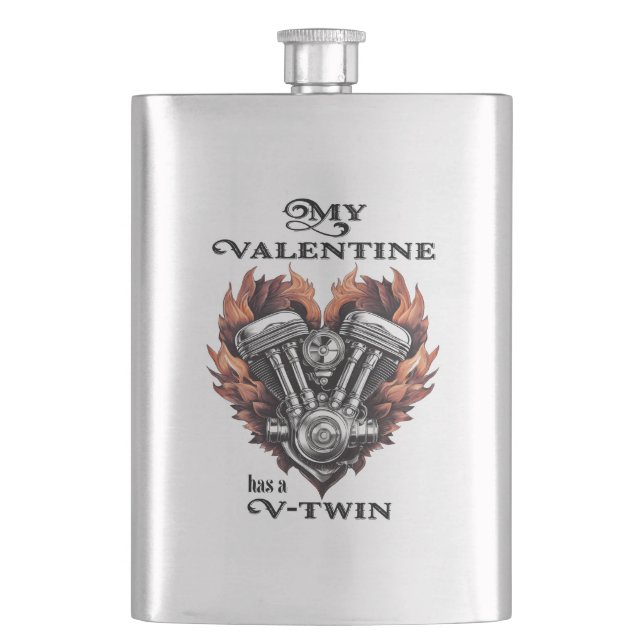 Petaca My Valentine has a V-Twin, Biker style (Anverso)