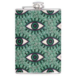 Petaca "Mystic Emerald Eyes" - Psychedelic Swirl Seamless