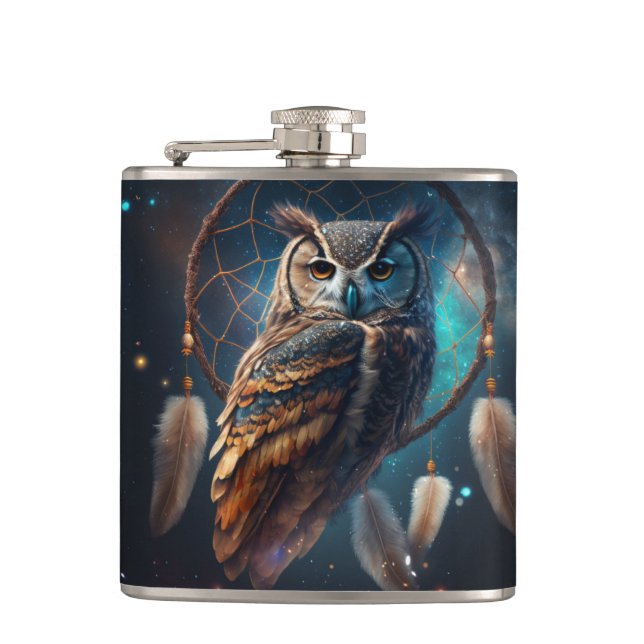 Petaca Mystical Space Owl with Dreamcatcher Art       (Anverso)
