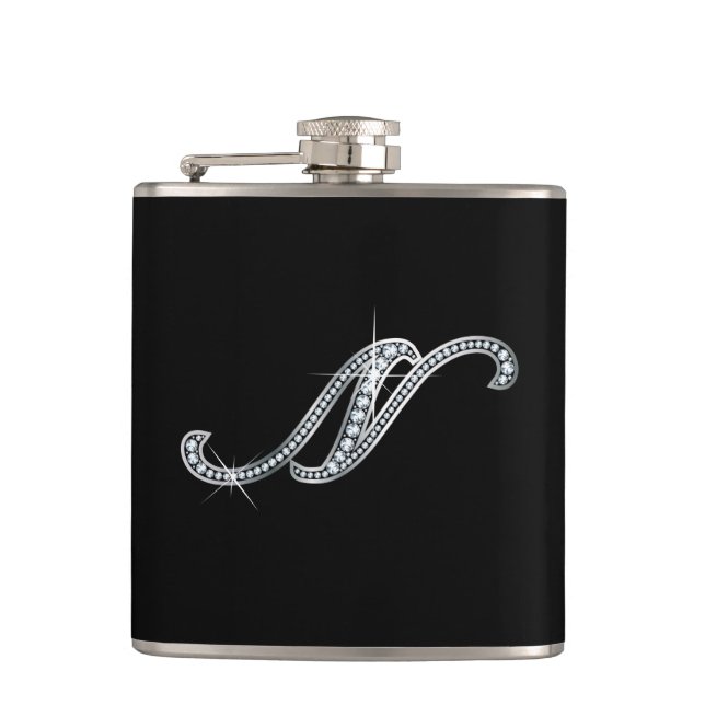 Petaca N Script "Diamond Bling" Flask (Anverso)