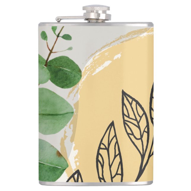 Petaca Naranja Botánico Boho Green (Anverso)