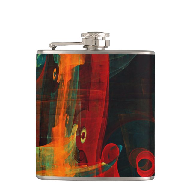 Petaca Naranja del agua Azul Rojo Azul Moderno Resumen Pa (Anverso)