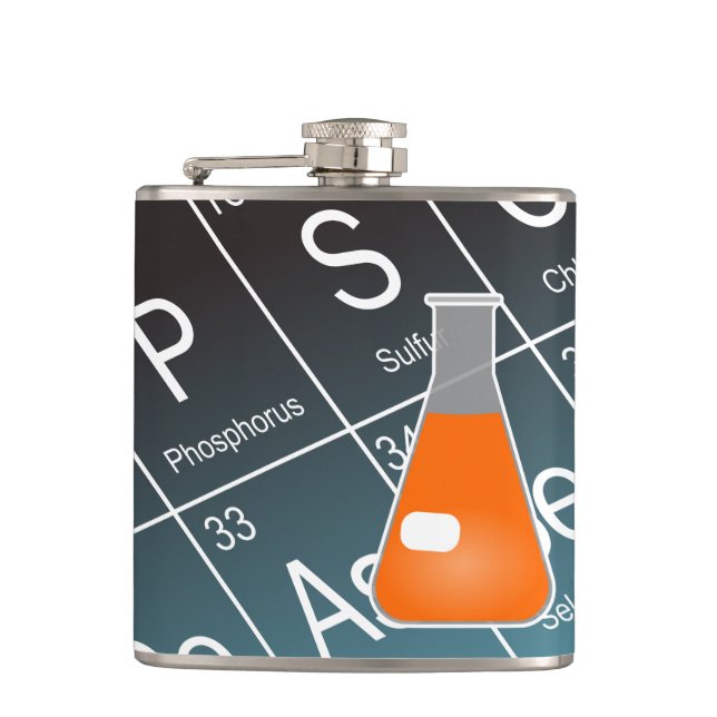 Petaca Naranja Erlenmeyer (Cónica) Química del matraz (Anverso)
