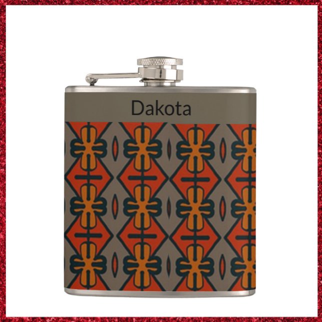 Petaca Naranja étnico y diseño tribal de oro (Subido por el creador)