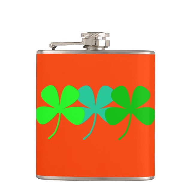 Petaca Naranja Green Shamrock St Patricks Day 4Molly (Anverso)