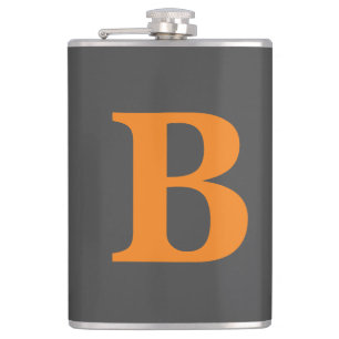 Petaca Naranja gris moderno monogramado profesional