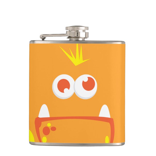 Petaca Naranja Monster Face Flask (Anverso)