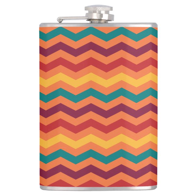 PETACA NARANJA ROJO AMARILLO VERDE AZULADO BURGUNDY ZIG Z (Anverso)