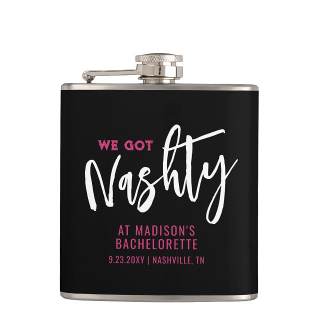 Petaca Nashville Bachelorette Favor Personalizado (Anverso)