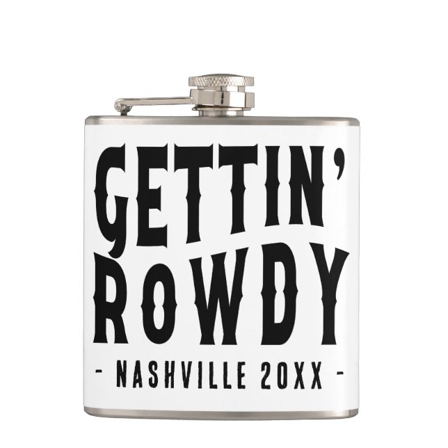 Petaca Nashville Bachelorette Party Personalizado Get Row (Anverso)