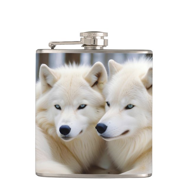 Petaca Naturaleza de los animales lobo Vida silvestre (Anverso)