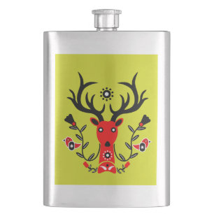 Petaca Naturaleza escandinava Cabeza de ciervo Art T-Shir