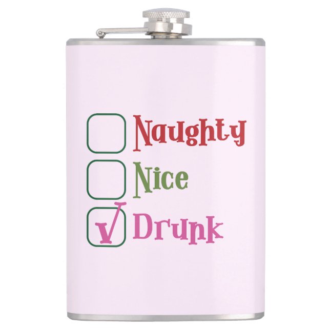 Petaca Naughty Nice Drunk Funny Holiday Christmas Mug (Anverso)