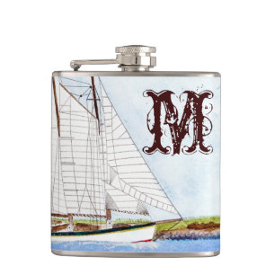 Petaca Náutica Náutica Mar Ocea Monograma Whiskey Flask