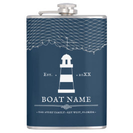 Petaca Nautical Naval Azul Faro Personalizado Bote