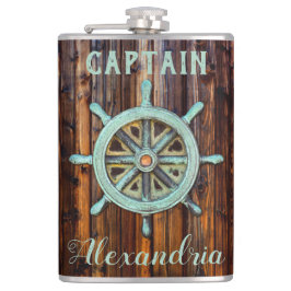 Petaca Nautical Theme Bronze Captains Wheall