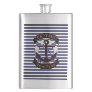 Petaca Navalero del capitán del mar personalizado