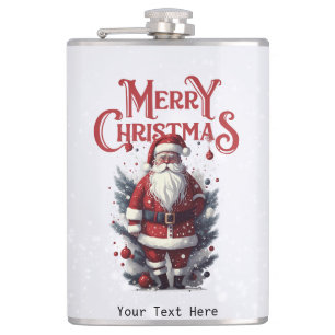 Petaca Navidad en el árbol de navidad de Santa Claus