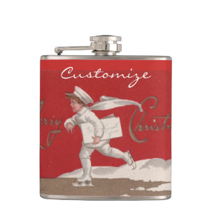 Petaca Navidad patinador de Thunder_Cove del vintage del