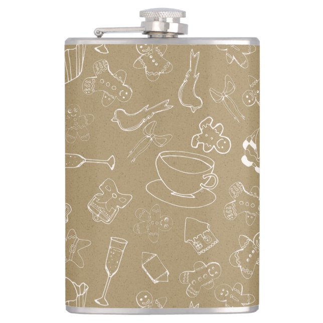 Petaca navidad vintage Gingerbread Man y santa (Anverso)