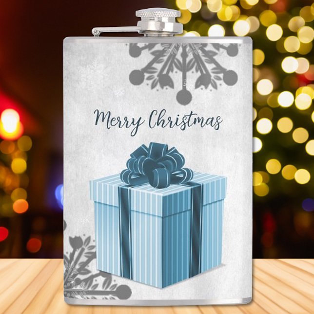 Petaca Navidades azules regalo matraz de vacaciones (Blue Christmas Gift Holiday Flask)