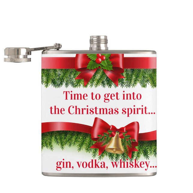 Petaca Navidades Cheer (Christmas Decorated Flask with Holiday Text Message!)