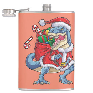 Petaca Navidades de Dinosaurios Hombres Santa Claus T rex