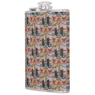 Petaca Navidades de gato negro Hip Flask