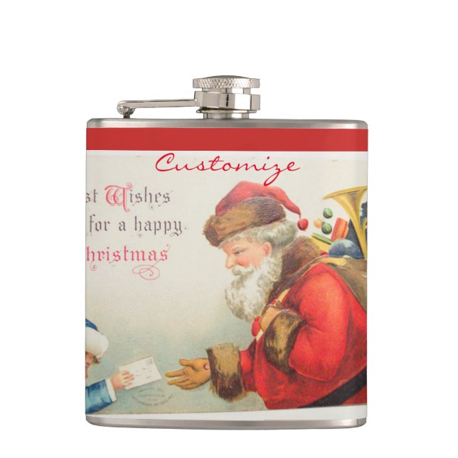 Petaca Navidades de nostalgia de Santa y los niños (Anverso)