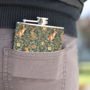 Petaca Navidades de William Morris Woodland Floral Rabbit
