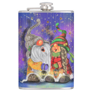 Petaca Navidades Flask Gift Pareja Gnomes Cantando
