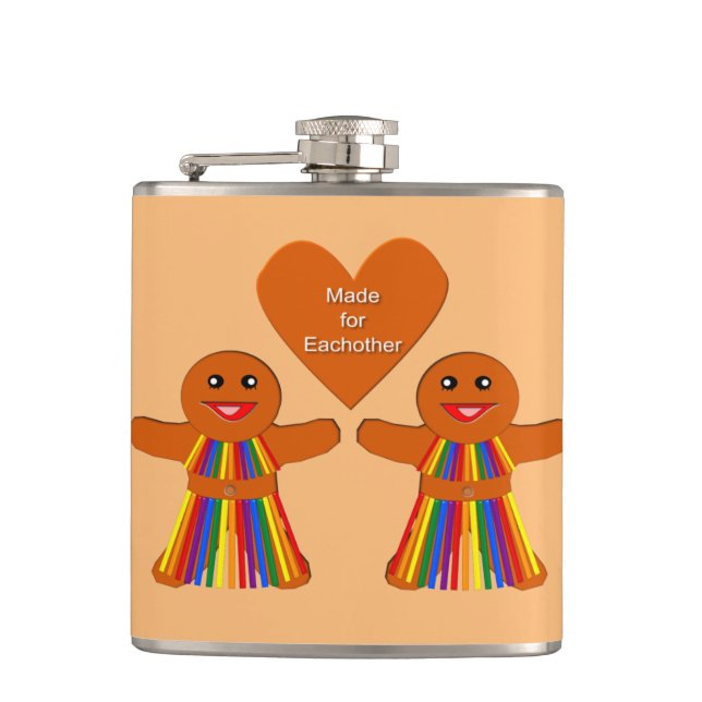 Petaca Navidades lesbianas Gingerbread Pareja de Damas (Anverso)