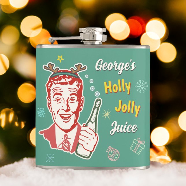 Petaca Navidades Retro 50 Holly Jolly Juice Funny Persona (Subido por el creador)