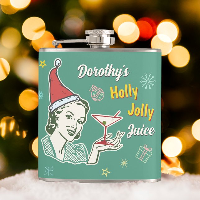 Petaca Navidades retro 50 Holly Jolly Juice Funny Persona (Subido por el creador)
