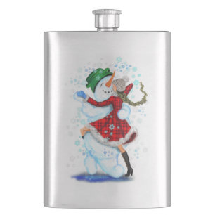 Petaca Navidades Snowman y Chicas bailarines frascados