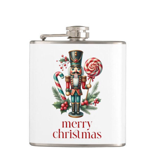 Petaca Navidades Tema Nutcracker Candy Cane Personalizado (Anverso)