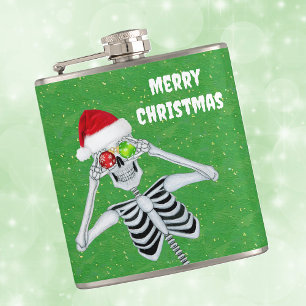 Petaca Navidades tontos Skeleton Ornament Oyes Green Gold