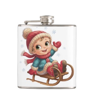 Petaca Navidades viajan con un niño de invierno adorable