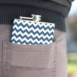 Petaca Navy Zigzag, Navy Chevron, patrón geométrico